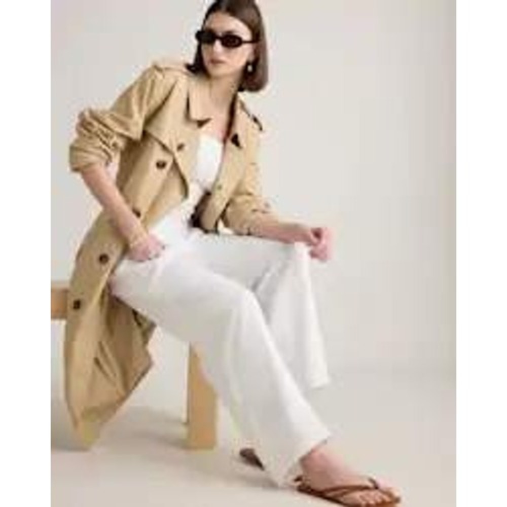 Quince European Linen Pleated Trouser White Size 4 New With Tags - Picture 10 of 14